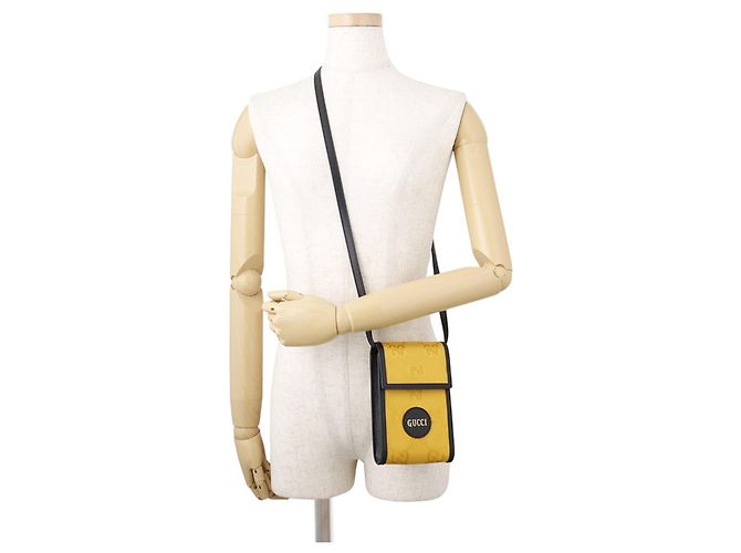 Borsa a tracolla Gucci Off the Grid Nero Giallo - vista 4
