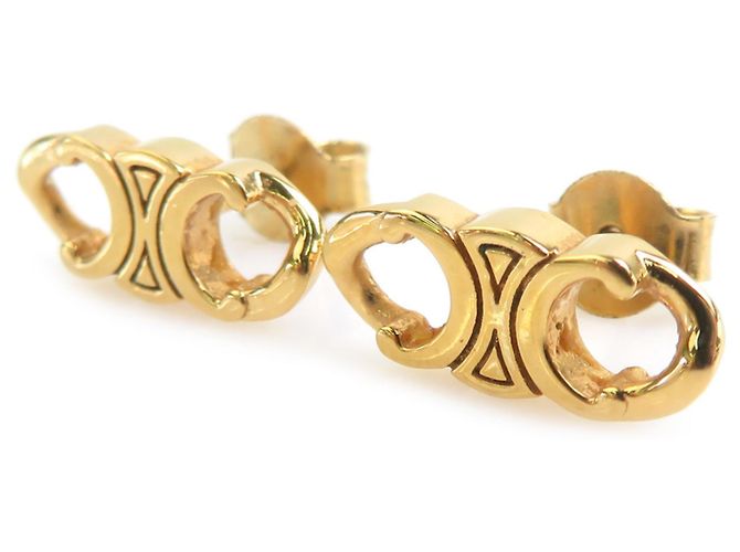 Céline Orecchini Celine in metallo dorato D'oro - vista 2