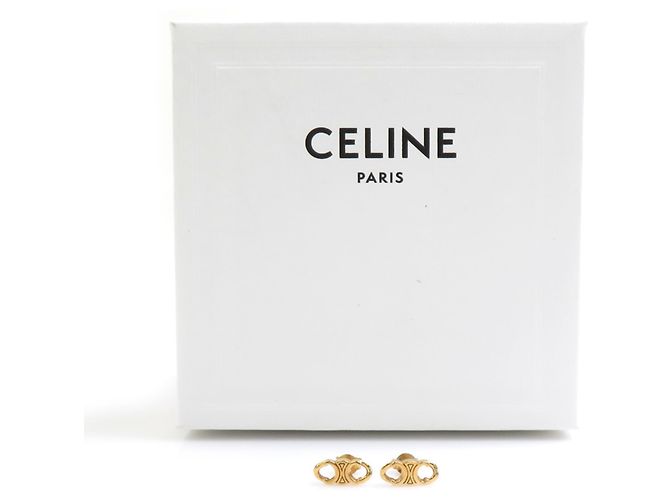 Céline Orecchini Celine in metallo dorato D'oro - vista 7
