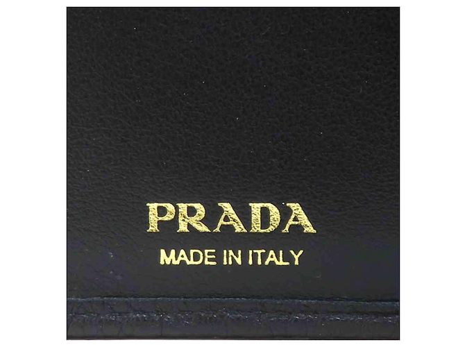 Prada Black Leather Bi-fold Wallet - view 15