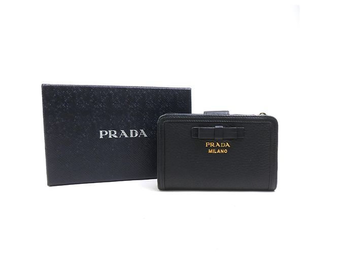 Prada Black Leather Bi-fold Wallet - view 16