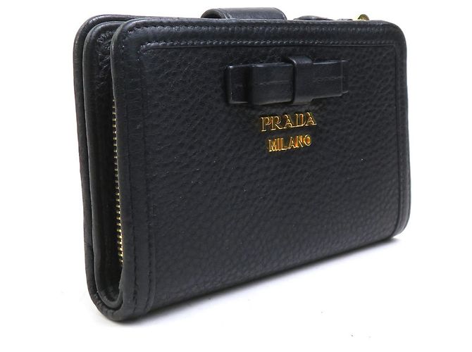 Prada Black Leather Bi-fold Wallet - view 2