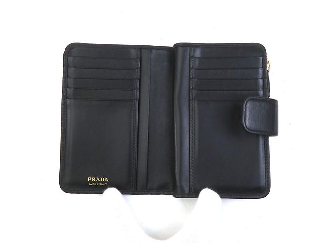 Prada Black Leather Bi-fold Wallet - view 5