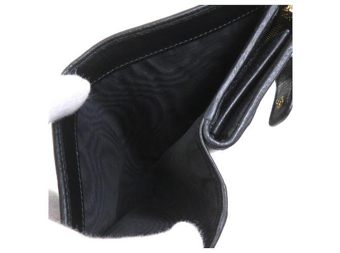 Prada Black Leather Bi-fold Wallet - view 6
