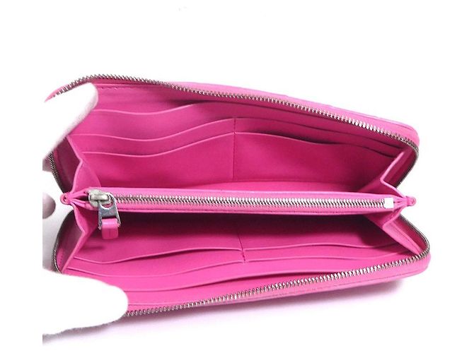 Cartera larga de cuero rosa Bottega Veneta - vista 5