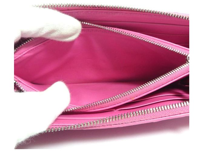 Cartera larga de cuero rosa Bottega Veneta - vista 6