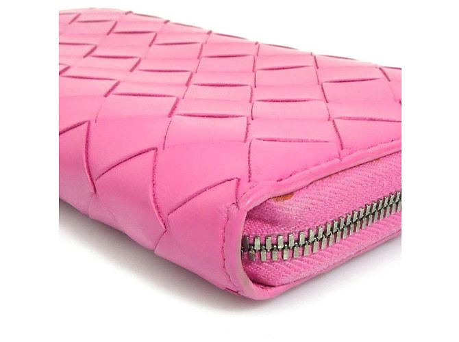 Cartera larga de cuero rosa Bottega Veneta - vista 8