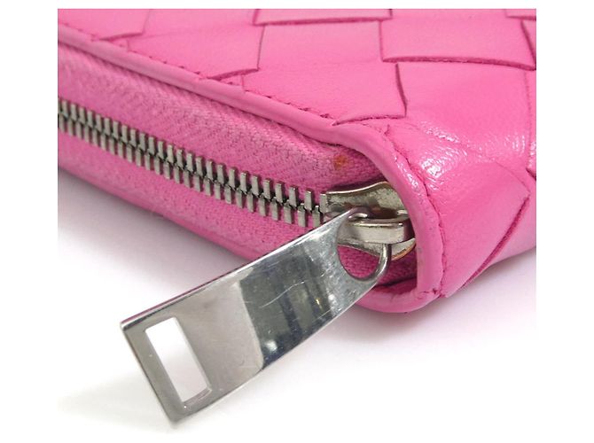 Cartera larga de cuero rosa Bottega Veneta - vista 9