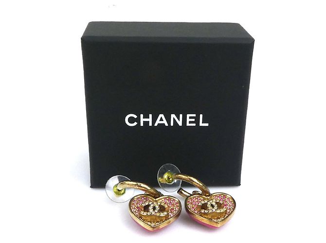 Orecchini pendenti a cuore in oro rosa Chanel D'oro - vista 7