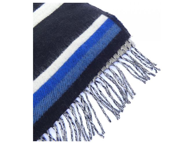 Louis Vuitton Kaschmir-Stola Schwarz Weiß Blau - Ansicht 2