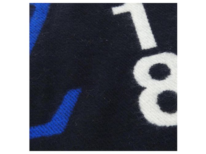 Louis Vuitton Kaschmir-Stola Schwarz Weiß Blau - Ansicht 4