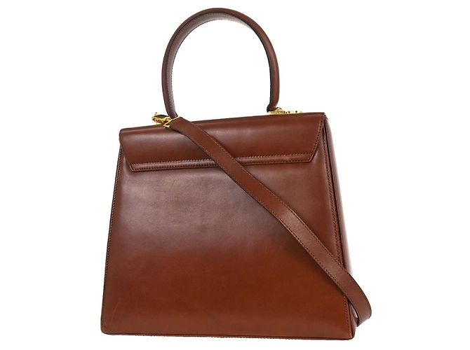 Salvatore Ferragamo Gancini Convertible Top Handle Pelle Medium Marrone - vista 2