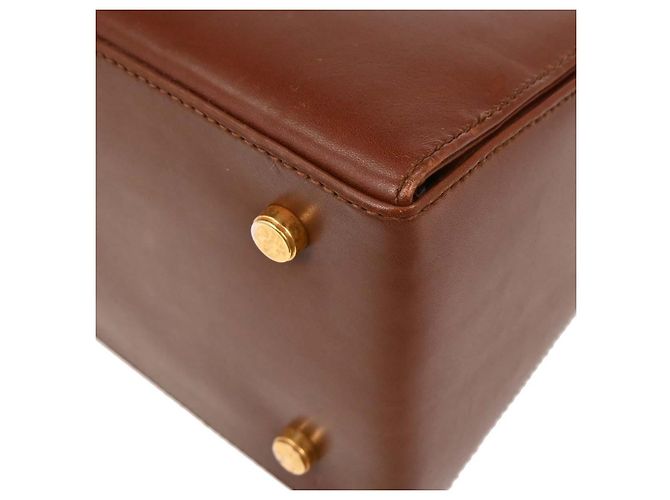 Salvatore Ferragamo Gancini Convertible Top Handle Pelle Medium Marrone - vista 6