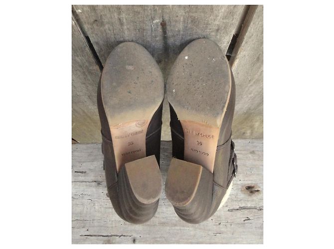 See By Chloé Botines de cuero marrón con hebillas Castaño - vista 5