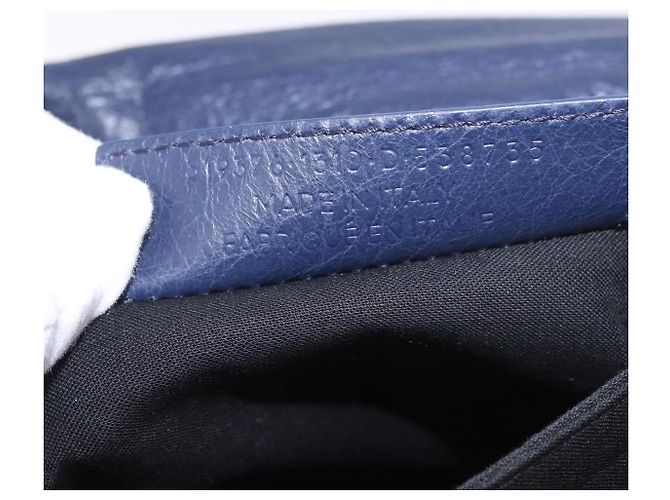 Clutch Mini in Pelle con Borchie Classiche Balenciaga Blu navy - vista 7