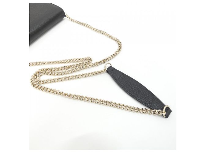 Portafoglio con catena Gucci in pelle nera Nero - vista 6