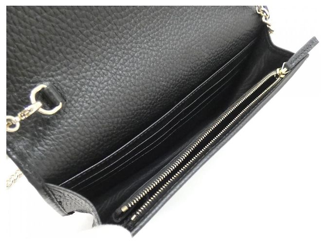 Portafoglio con catena Gucci in pelle nera Nero - vista 9