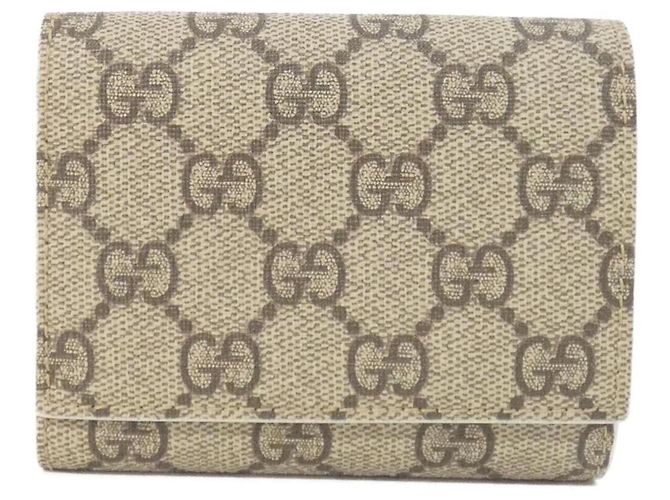 Cartera tríptico Gucci en GG Supreme Beige Crudo - vista 2
