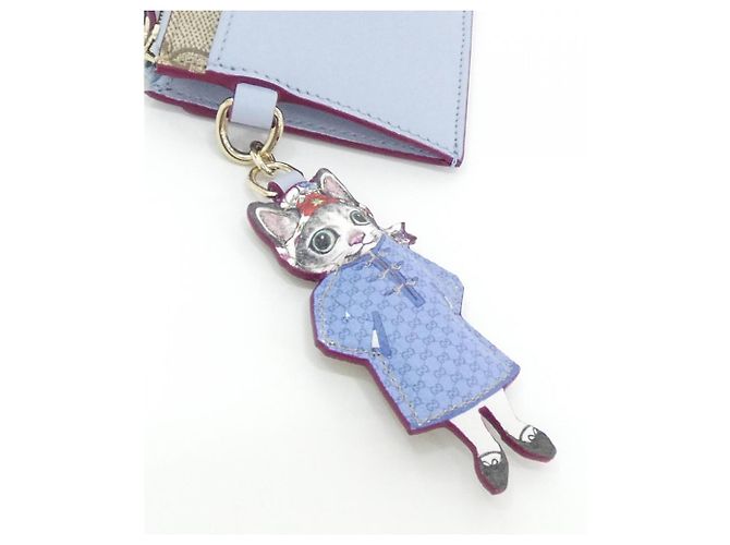 Gucci Coin & Key Case Beige Dark brown Light blue - view 4