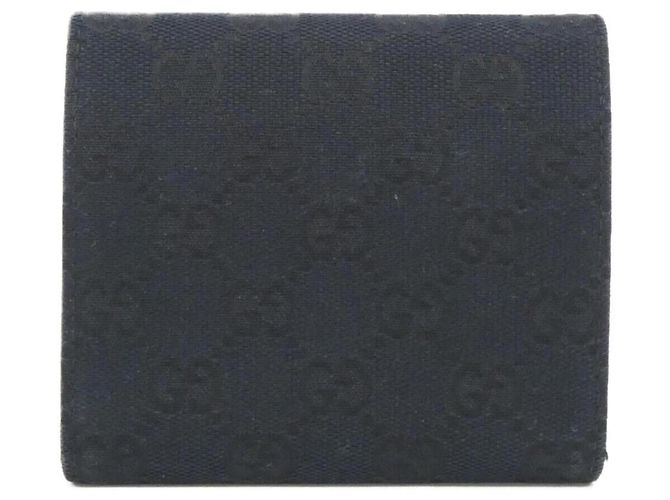 Gucci Tri-Fold Wallet aus schwarzem GG Canvas - Ansicht 2