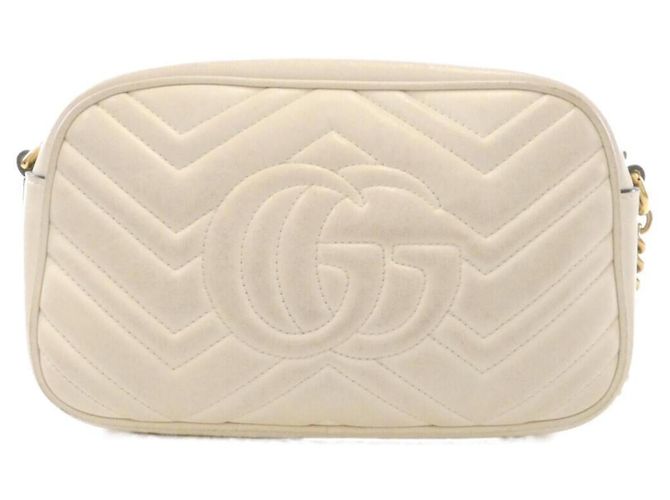 Borsa a Spalla Gucci GG Marmont Bianco - vista 2