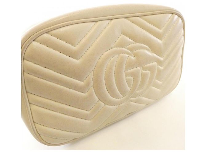 Borsa a Spalla Gucci GG Marmont Bianco - vista 4