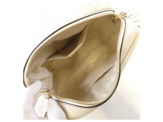 Borsa a tracolla in pelle off-white Gucci Soho Bianco sporco - vista 6