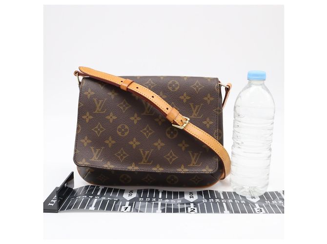 Borsa a tracolla Louis Vuitton Monogram Musette Tango Marrone Beige - vista 3