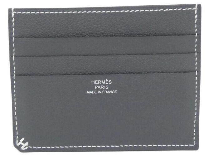 Hermès Hermes H Sellier Visitenkartenetui in Grau Braun - Ansicht 2