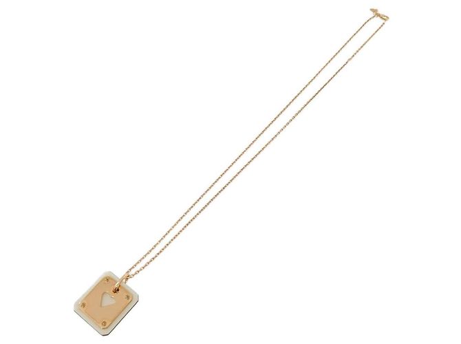 Hermès Collar con colgante Hermes Az de Coeur Beige Dorado - vista 2