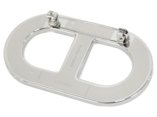 Spilla Hermès Chaine d'Ancre Nero Argento - vista 2