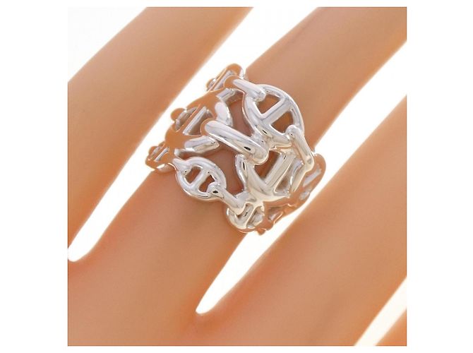 Hermes Hermès Chaine d'Ancre Enchainée Silberner Bandring - Ansicht 5