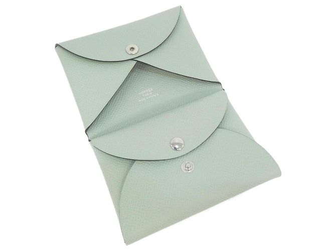 Hermès Monedero Hermes Calvi Duo Verde Verde claro - vista 5