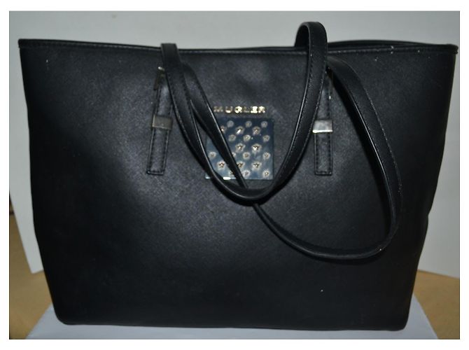 Thierry Mugler Borsa Shopper Mugler in Pelle Vegana Nera Nero - vista 2