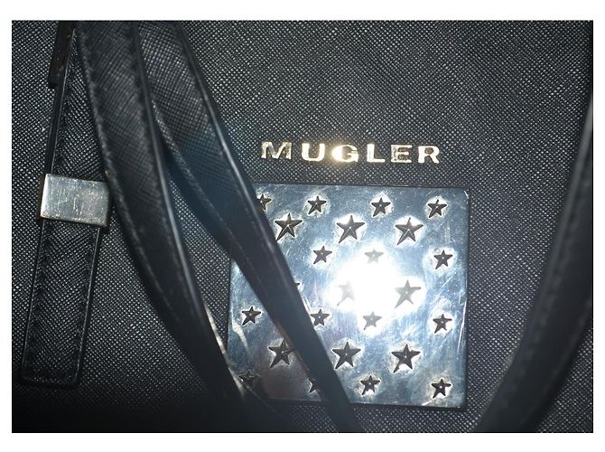 Thierry Mugler Borsa Shopper Mugler in Pelle Vegana Nera Nero - vista 3