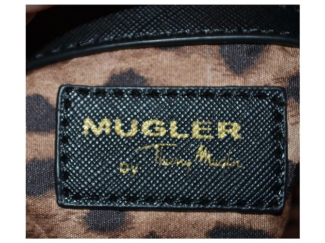 Thierry Mugler Borsa Shopper Mugler in Pelle Vegana Nera Nero - vista 8