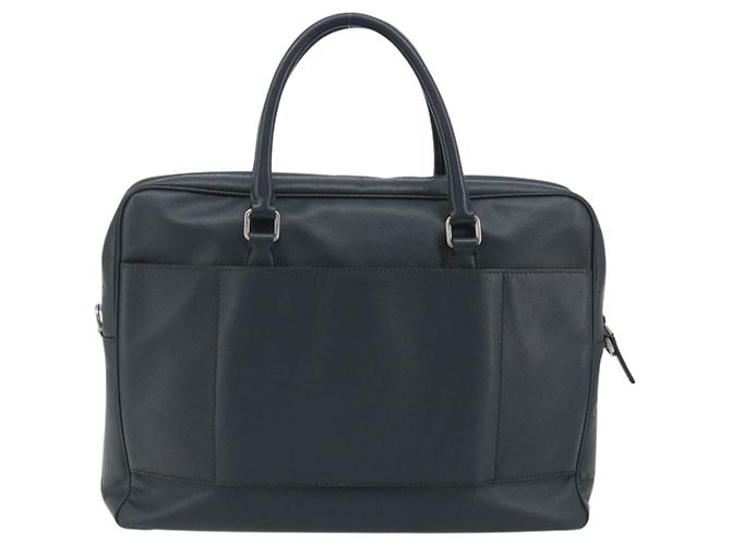 Prada Zip Around Saffiano Leather Large Blu navy - vista 2