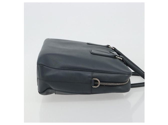 Prada Zip Around Saffiano Leather Large Blu navy - vista 3