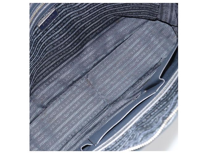 Prada Zip Around Saffiano Leather Large Blu navy - vista 5