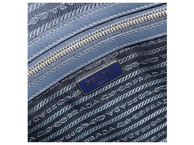 Prada Zip Around Saffiano Leather Large Blu navy - vista 6