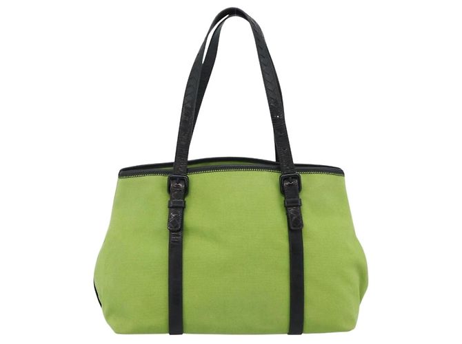 Bottega Veneta Vintage Canvas Verde - vista 2