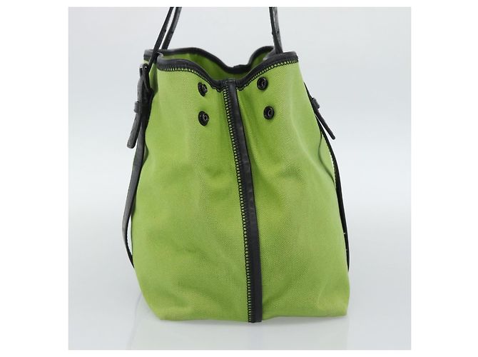 Bottega Veneta Vintage Canvas Verde - vista 4