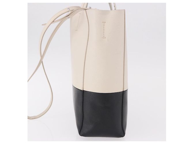 Céline Celine Vertical Bi-Cabas Tote Leder Large Weiß - Ansicht 3