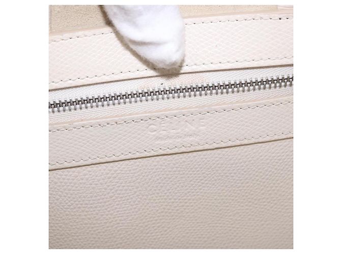 Céline Celine Vertical Bi-Cabas Tote Leder Large Weiß - Ansicht 6