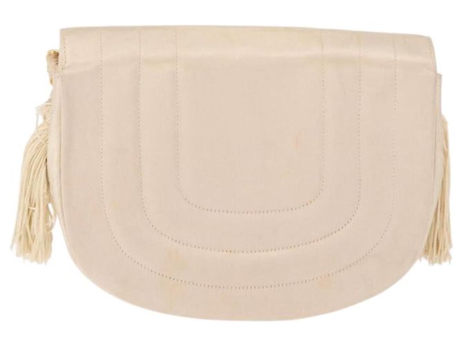 Chanel Vintage Round Flap Satin Beige - vista 2