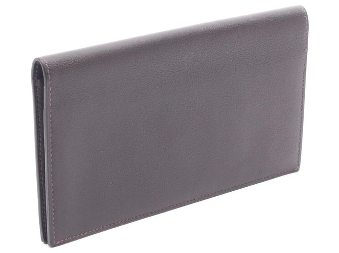 Silk In Hermès Cartera larga de seda Citizen Twill Hermes Ebene Castaño - vista 2
