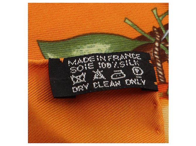 Hermès Hermes Petit Carré 45 Oranges et Citrons Scarf Multicolore Arancione Giallo - vista 3