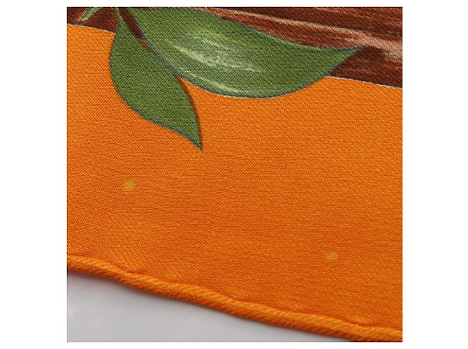 Hermès Hermes Petit Carré 45 Oranges et Citrons Scarf Multicolore Arancione Giallo - vista 4