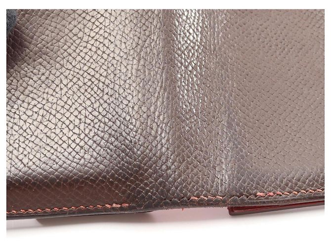 Hermès Tarjetero Hermes Bearn Mini Ebene Castaño Roja - vista 12