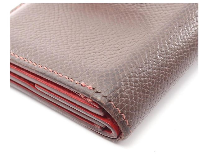 Hermès Tarjetero Hermes Bearn Mini Ebene Castaño Roja - vista 13